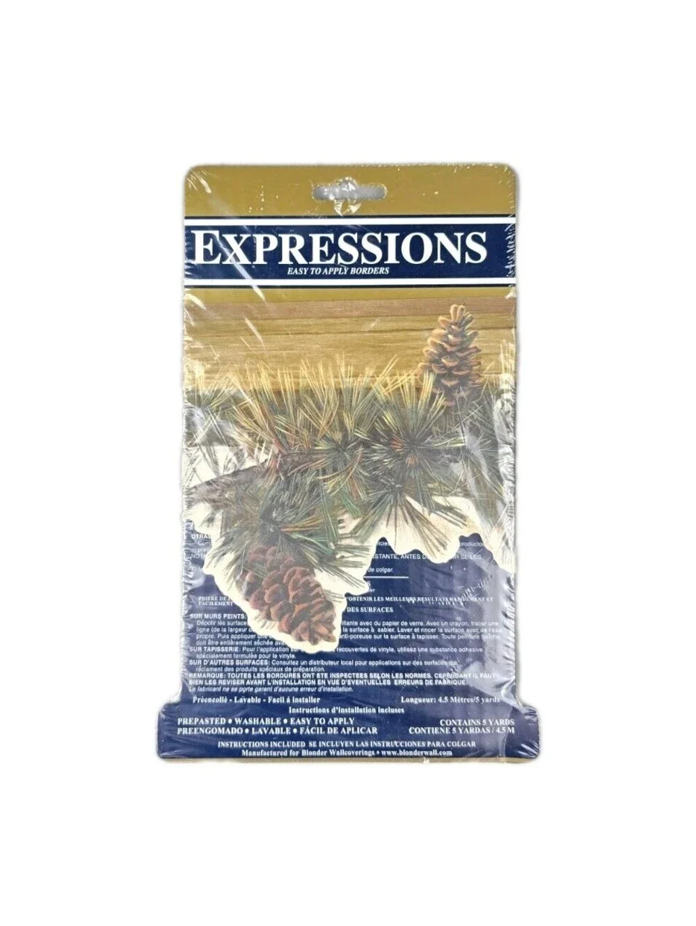 Expressions Prepasted Wallpaper Border Pine Cone Cabin Northwoods Theme Lot of 3
